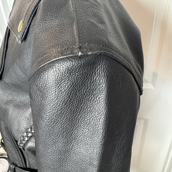 Himalaya Motor BikeWear Women’s Black Leather Motorcycle Jacket, Sz 6 - Picture 6 of 16